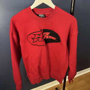 No Fear, Vintage Style Pullover Crewneck, Red, Mens Small
